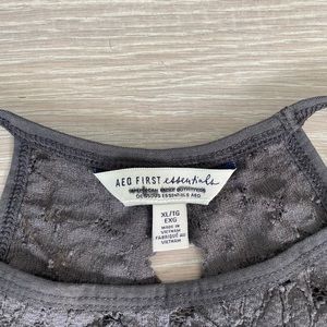 Grey lace tank top